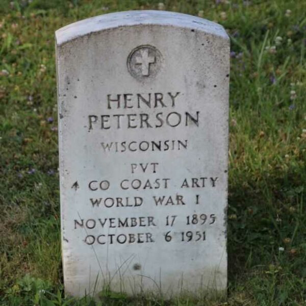 HENRY PETERSON MEMORIAL CEMETERY STONE