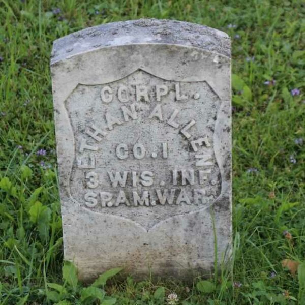 CORPL.ETHAN ALLEN MEMORIAL CEMETERY STONE