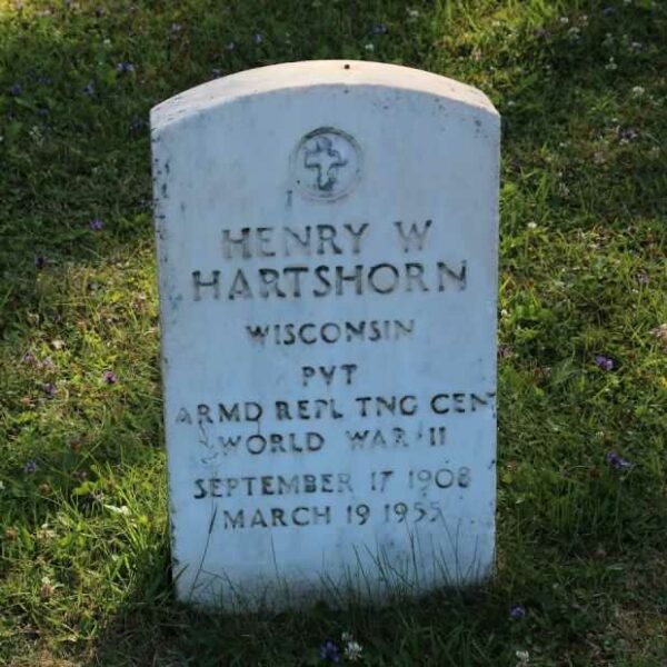 HENRY W HARTSHORN MEMORIAL CEMETERY STONE