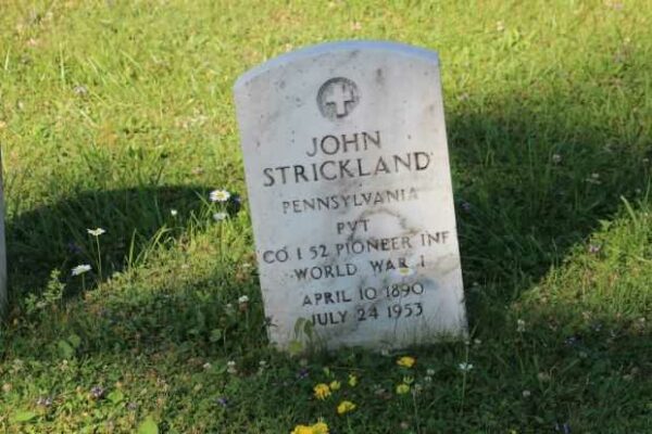 JOHN STRICKLAND MEMORIAL CEMETERY STONE