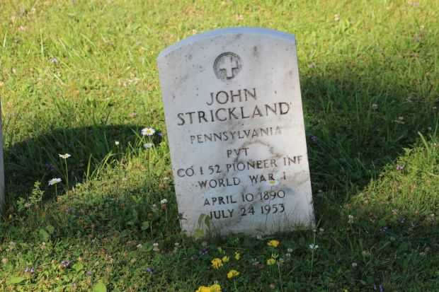 JOHN STRICKLAND MEMORIAL CEMETERY STONE