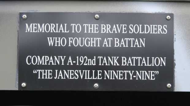 “THE JANESVILLE NINETY-NINE” WAR MEMORIAL TANK PLAQUE