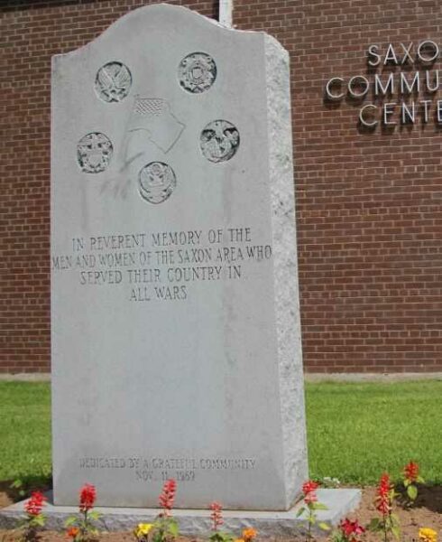 SAXON AREA WAR VETERANS MEMORIAL