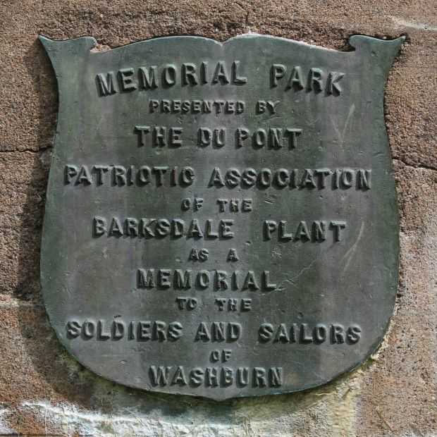 WASHBURN MEMORIAL PARK PLAQUE