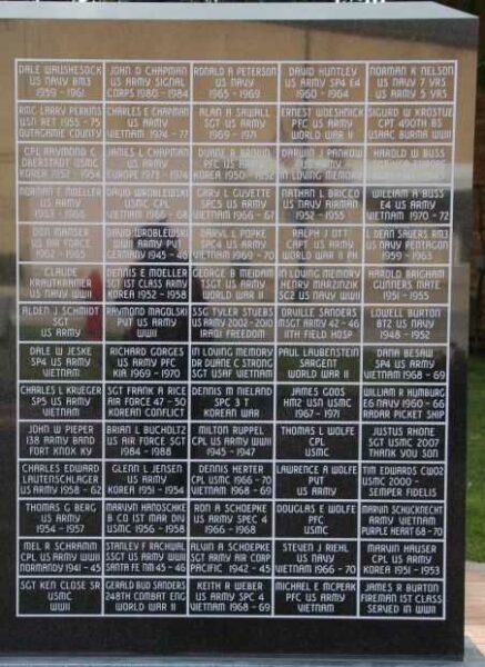 NEW LONDON AREA VETERANS MEMORIAL WALL E