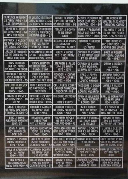 NEW LONDON AREA VETERANS MEMORIAL WALL C