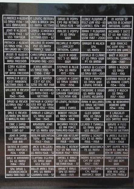 NEW LONDON AREA VETERANS MEMORIAL WALL C