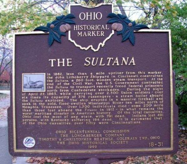 THE SULTANA MEMORIAL MARKER