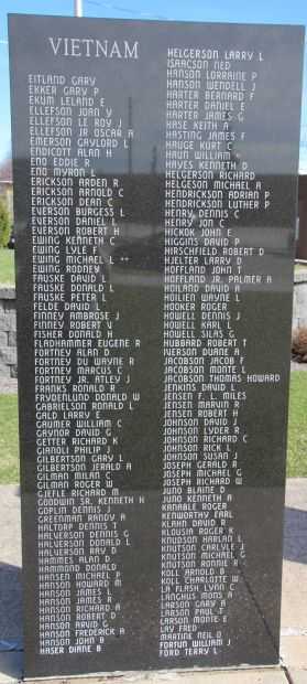 VIROQUA AREA VETERANS MEMORIAL PANEL Y