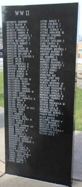 VIROQUA AREA VETERANS MEMORIAL PANEL S