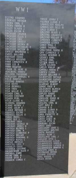 VIROQUA AREA VETERANS MEMORIAL PANEL E