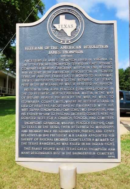 VETERAN OF THE AMERICAN REVOLUTION JAMES THOMPSON MEMORIAL MARKER