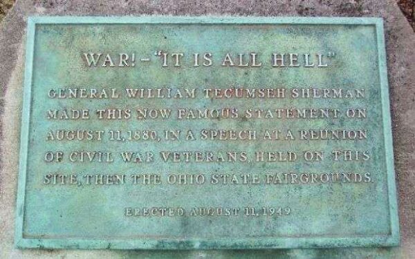 WAR!-“IT IS ALL HELL” MEMORIAL PLAQUE