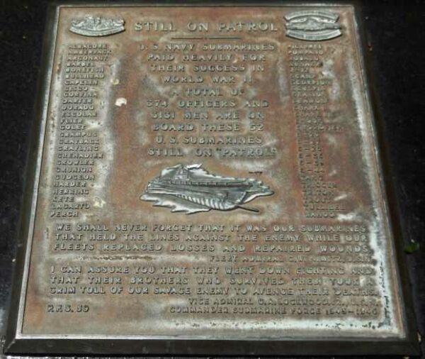 STILL ON PATROL AND U.S.S. SAN JACINTO BELL MEMORIAL PLAQUE A