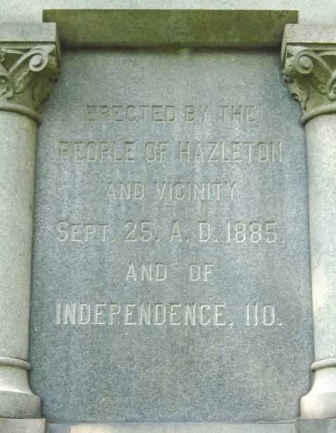 HAZLETON CIVIL WAR MEMORIAL STONE A