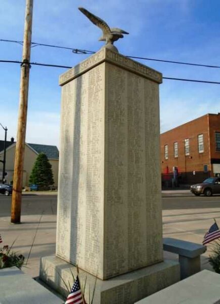 HAZLETON LEST WE FORGET HONOR ROLL MEMORIAL BACK
