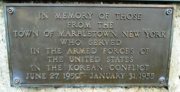 TOWN OF MARBLETOWN WAR VETERANS MEMORIAL PLAQUE B