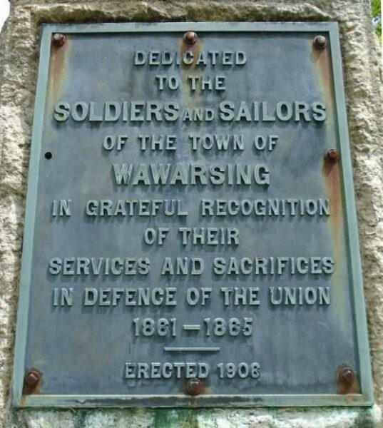 TOWN OF WAWARSING SOLDIERS AND SAILORS MEMORIAL PLAQUE