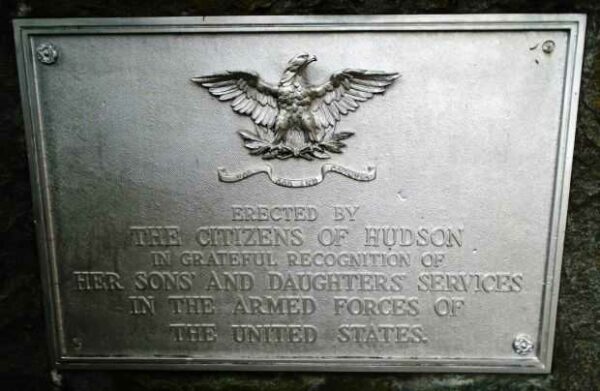 HUDSON ARMED FORCES MEMORIAL PLAQUE
