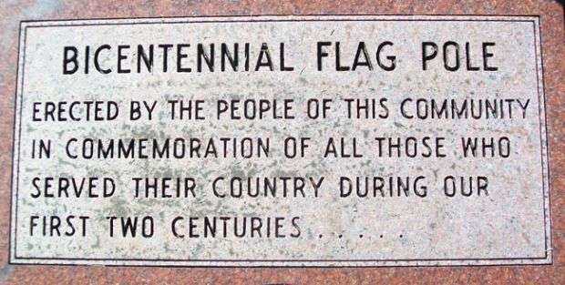 BICENTENNIAL FLAG POLE PLAQUE