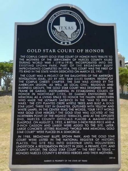 GOLD STAR COURT OF HONOR WAR MEMORIAL MARKER