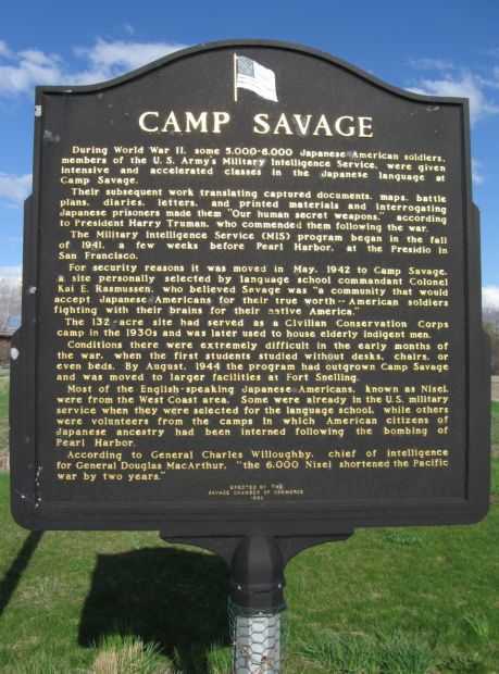 CAMP SAVAGE WAR MEMORIAL MARKER