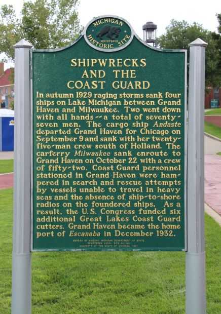 SHIPWRECKS AND THE COAST GUARD MEMORIAL MARKER