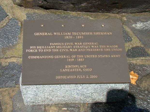 GENERAL WILLIAM TECUMSEH SHERMAN WAR MEMORIAL PLAQUE