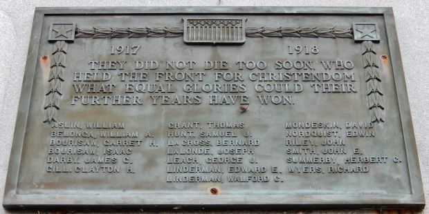 MACKINAC COUNTY SOLDIERS AND SAILORS WAR MEMORIAL PLAQUE A
