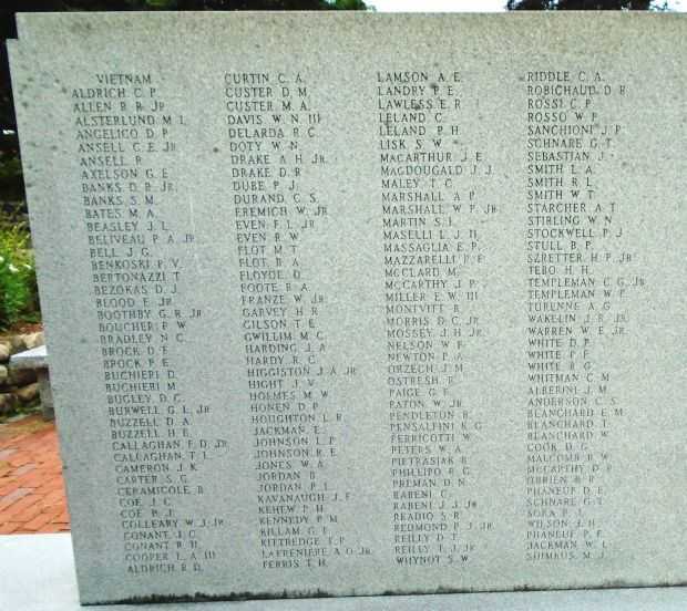 SOUTHBOROUGH VETERANS OF ALL WARS MEMORIAL STONE D