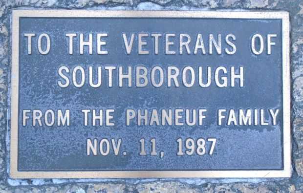 SOUTHBOROUGH VETERANS MEMORIAL FLAGPOLE PLAQUE