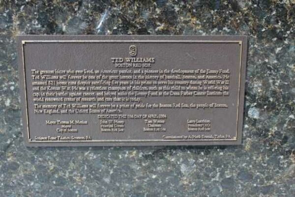 TED WILLIAMS MEMORIAL PLAQUE