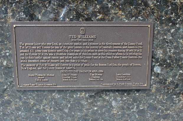 TED WILLIAMS MEMORIAL PLAQUE