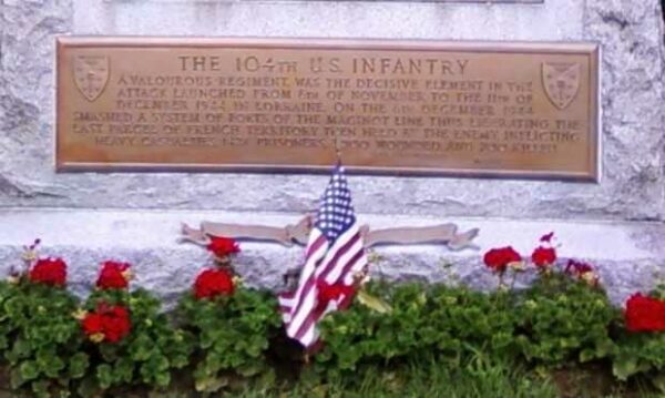 104TH REGIMENT INFANTRY WAR MEMORIAL PLAQUE B