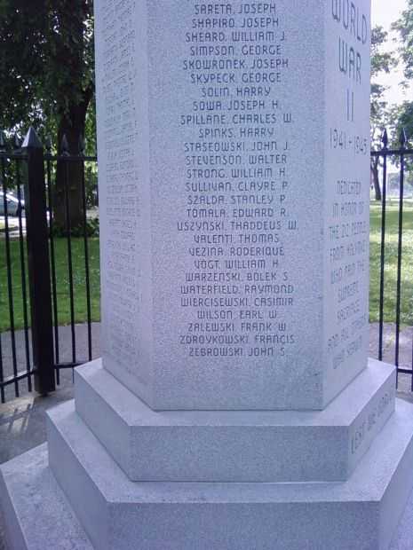 HOLYOKE WORLD WAR II MEMORIAL STONE J