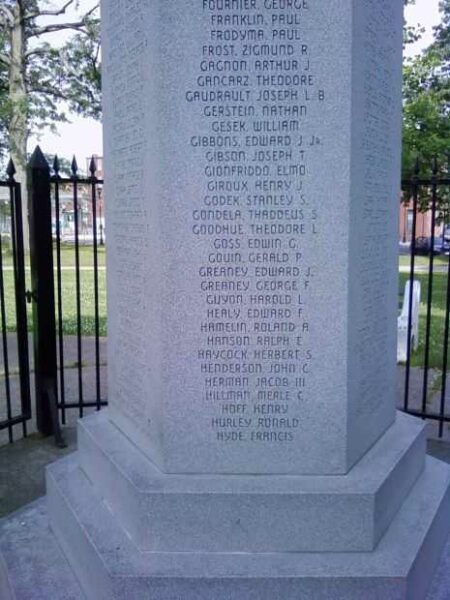 HOLYOKE WORLD WAR II MEMORIAL STONE D