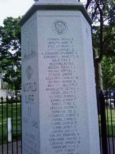 HOLYOKE WORLD WAR II MEMORIAL STONE A
