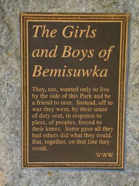 THE GIRLS AND BOYS OF BEMISUWKA WAR MEMORIAL PLAQUE A