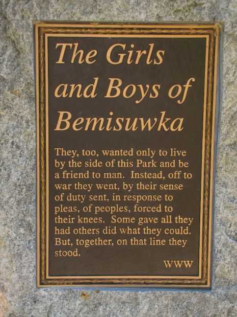 THE GIRLS AND BOYS OF BEMISUWKA WAR MEMORIAL PLAQUE A