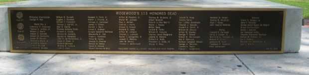 RIDGEWOOD WAR MEMORIAL HONOR ROLL PLAQUE B
