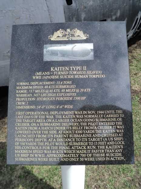KAITEN TYPE II WAR MEMORIAL PLAQUE