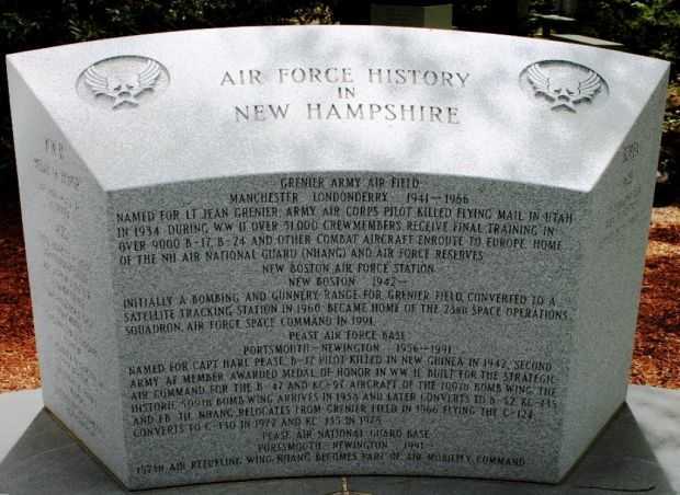 AIR FORCE HISTORY IN NEW HAMPSHIRE WAR MEMORIAL NARRATIVE STONE