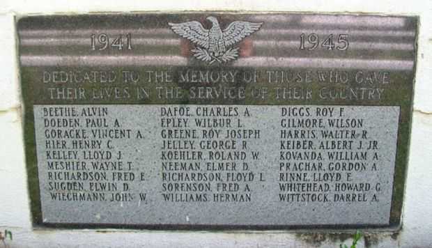 JOHNSON COUNTY WORLD WAR II MEMORIAL BANDSHELL DEDICATION PLAQUE