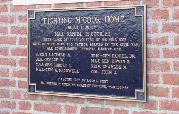 “FIGHTING MCCOOK” HOME MEMORIAL PLAQUE