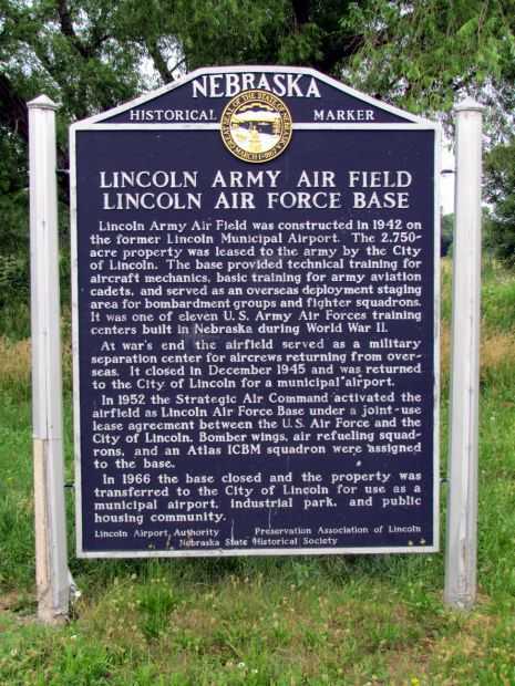 LINCOLN ARMY AIR FIELD WAR MEMORIAL MARKER