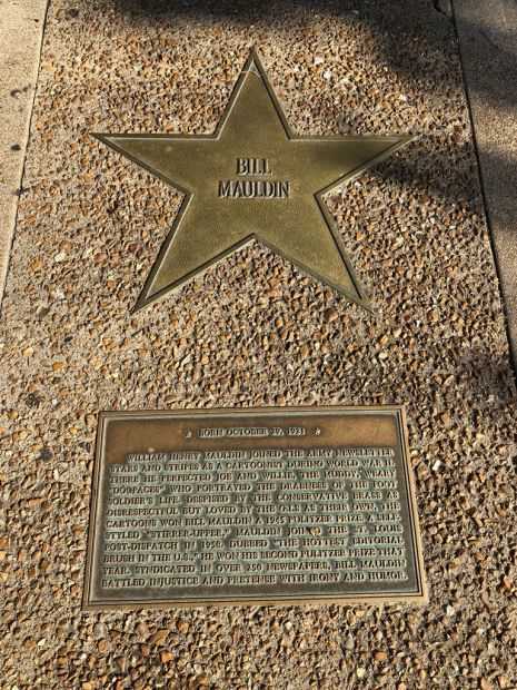 BILL MAULDIN WAR MEMORIAL PLAQUE