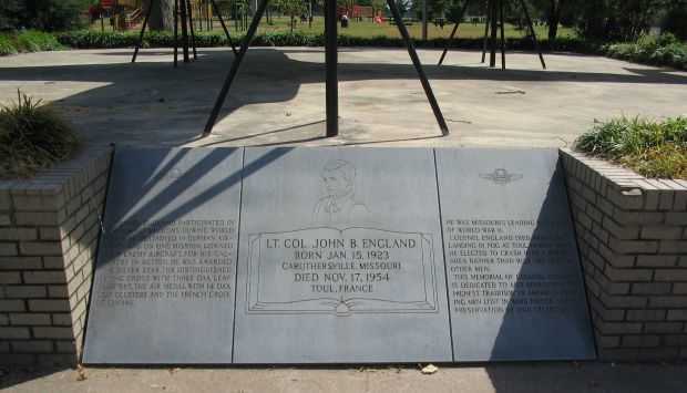 LT. COL. JOHN B. ENGLAND WAR MEMORIAL AIRCRAFT DEDICATION STONE
