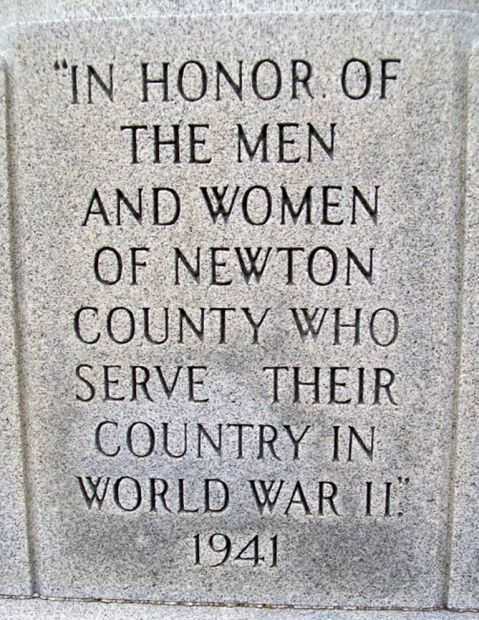 NEWTON COUNTY WORLD WAR II MEMORIAL DEDICATION STONE