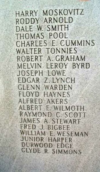 JOPLIN WORLD WAR II MEMORIAL STONE G