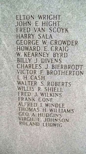 JOPLIN WORLD WAR II MEMORIAL STONE F
